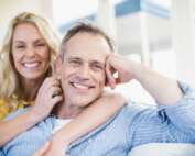 Couple smiling